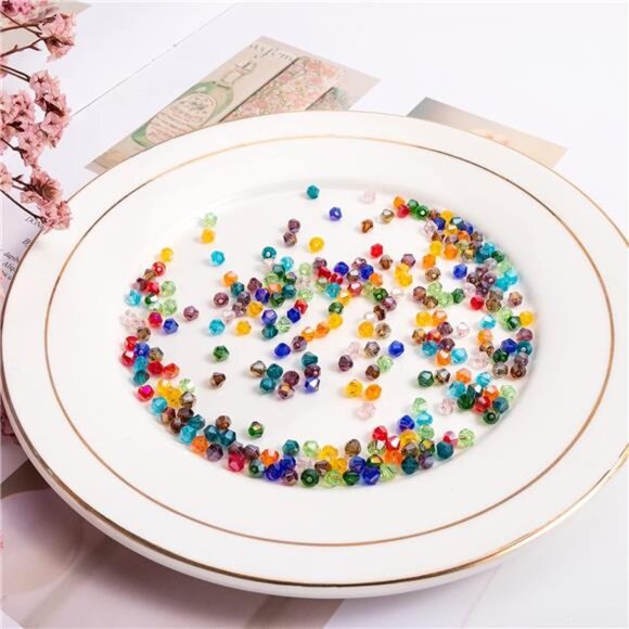 1800pcs 4mm Bicone Crystal Beads for Jewelry Making - Picture 2 of 7